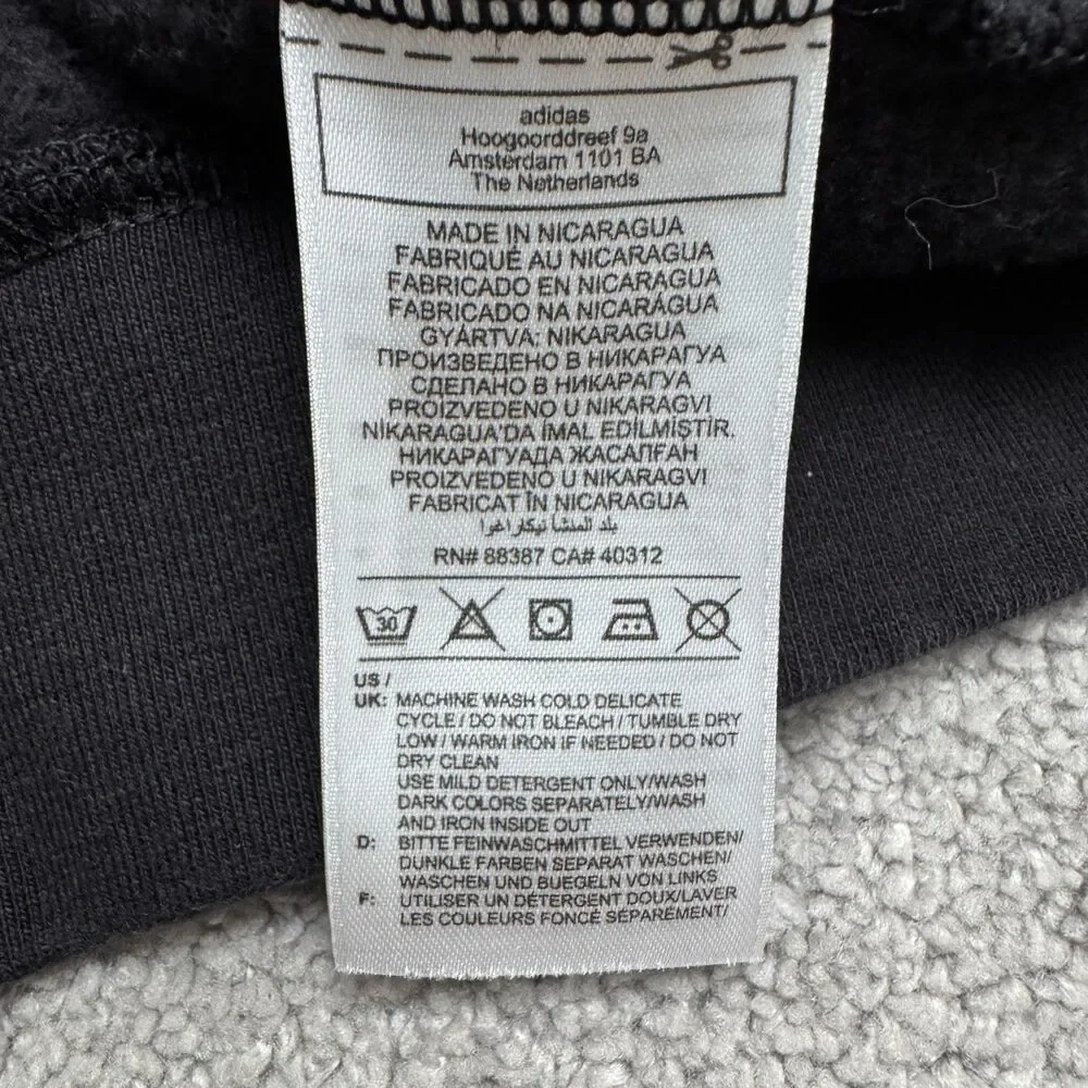 Adidas Originals Stacked Trefoil Graphic Pullover Hoodie Sweatshirt Men XL Black